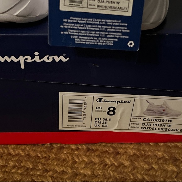 Champion White Athletic Shoes with Red Accents - Picture 5 of 7